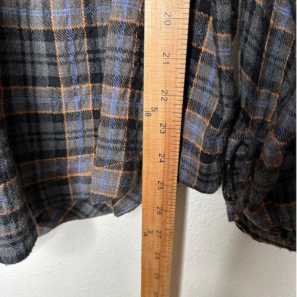 Free People Northern Bound Oversized Plaid Half Button Long Sleeve Shirt XS - Picture 11 of 13